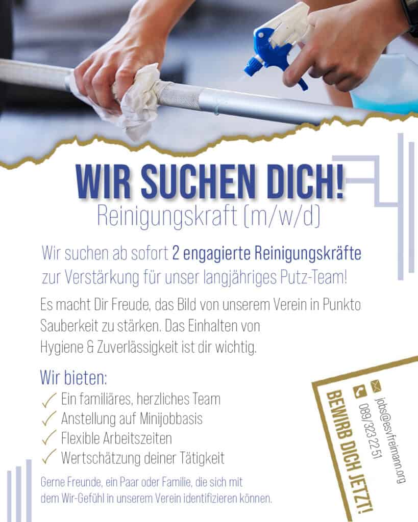 Gemeinsam für mehr Sauberkeit – Reinigungskräfte gesucht ….! – ESV ...